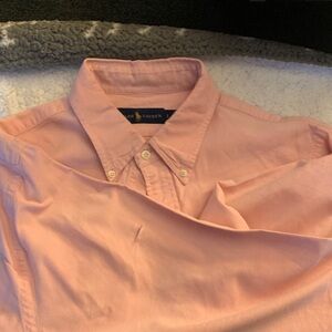 Ralph Lauren Men's Light Pink Button Down Shirt small tear on sleeve